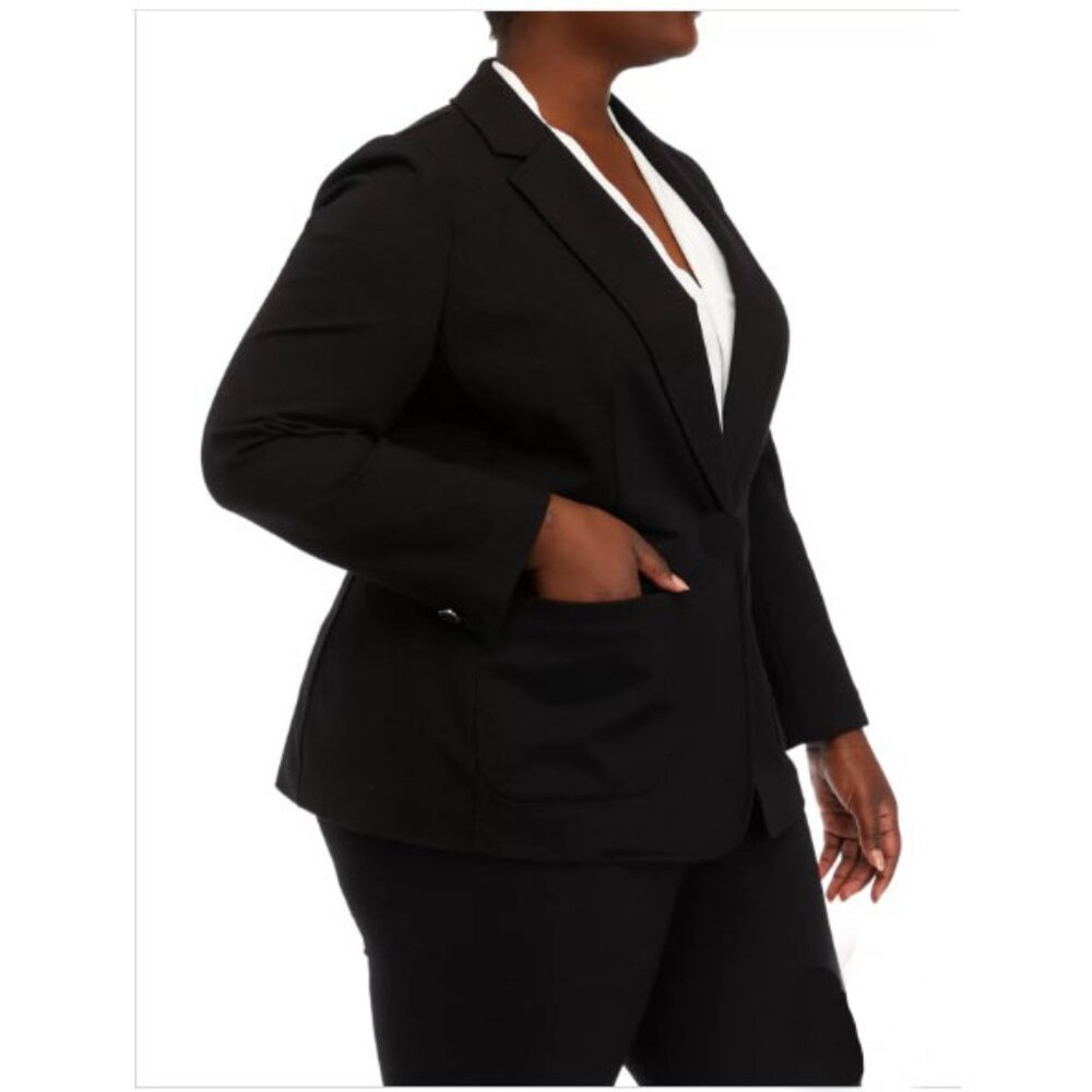The Limited Women's One Button Patch Pocket Blazer Black Sz 18W NWT - Picture 2 of 8